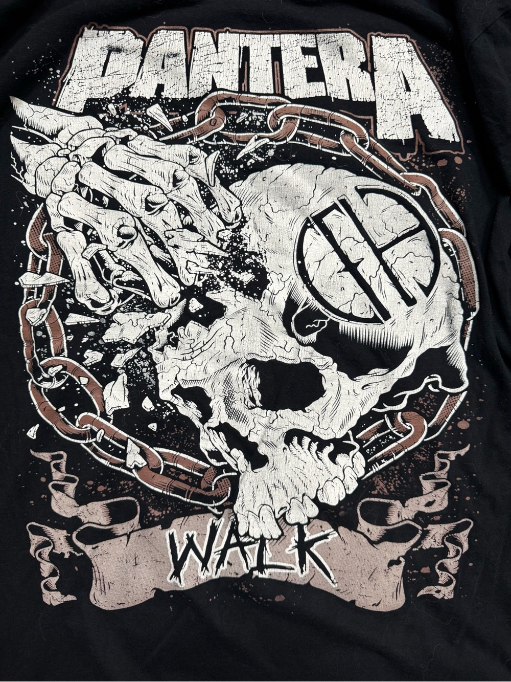 Pantera Walk Long Sleeve Shirt Mens L Black Skull Graphic Band Tee Sleeve Print - Picture 3 of 8